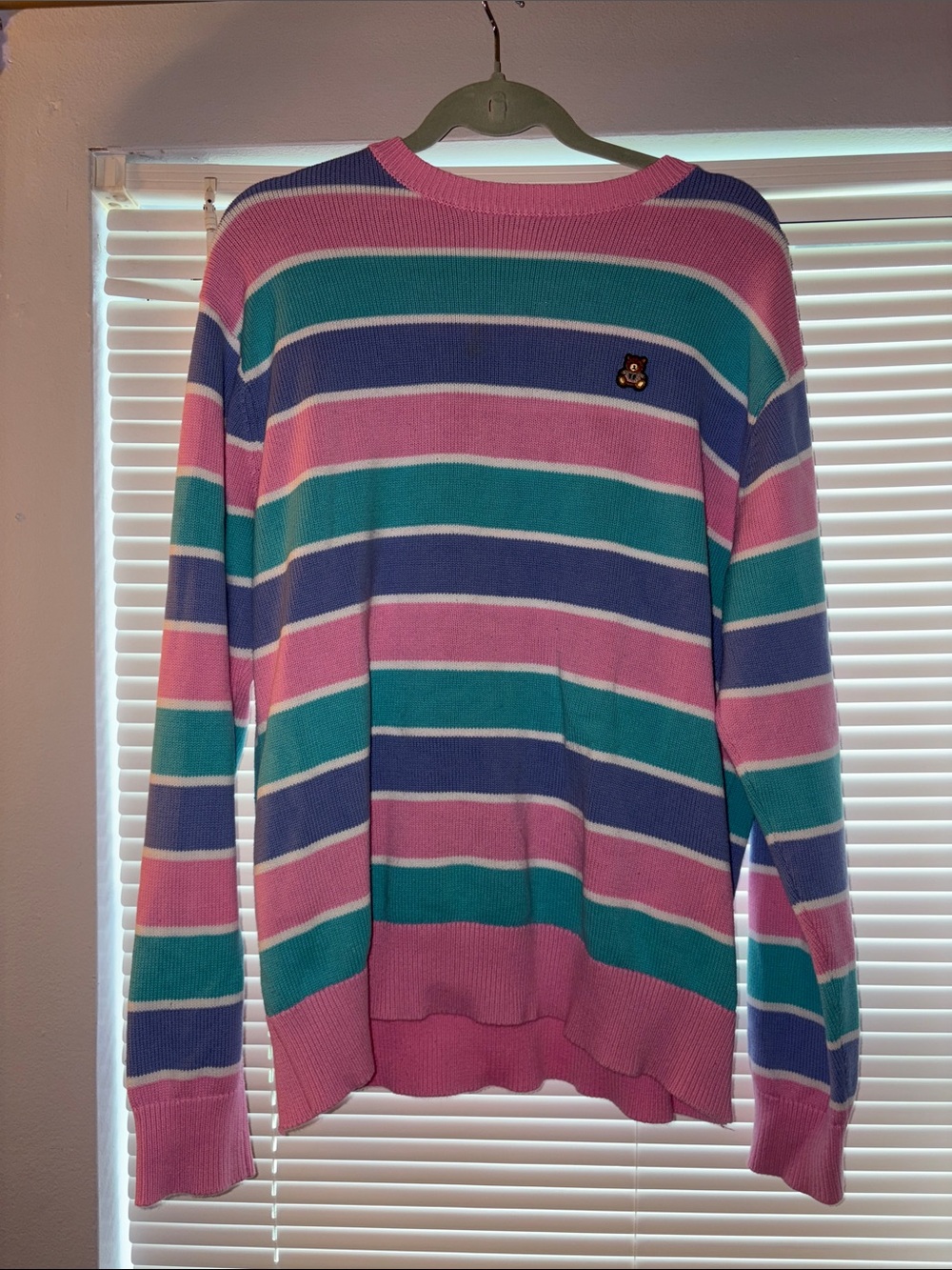 Teddy Fresh Crewneck Sweater in Pink, Teal & purple